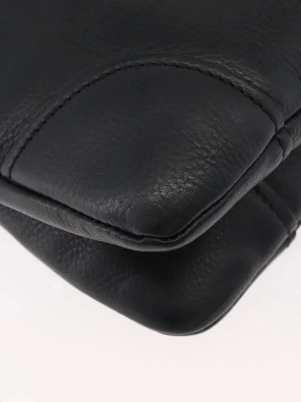 GUCCI Shoulder Bag Leather Black Gold 108964 Auth